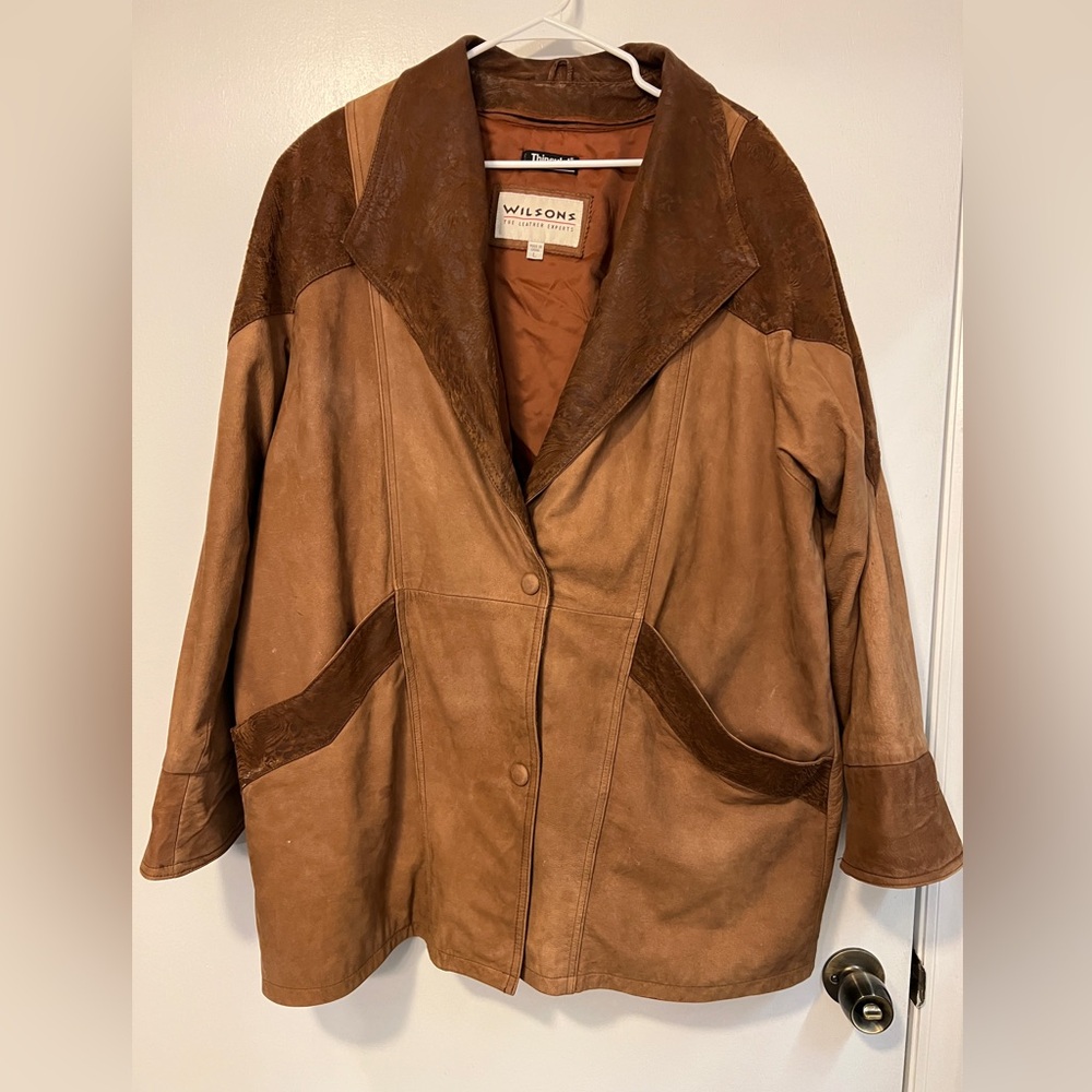 Wilson’s leather vintage women’s heavy coat Large with removable thinsulate vest - Picture 1 of 16